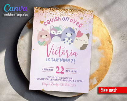 Squishmallows  customizable invitation template | Share or Print |  | TE430