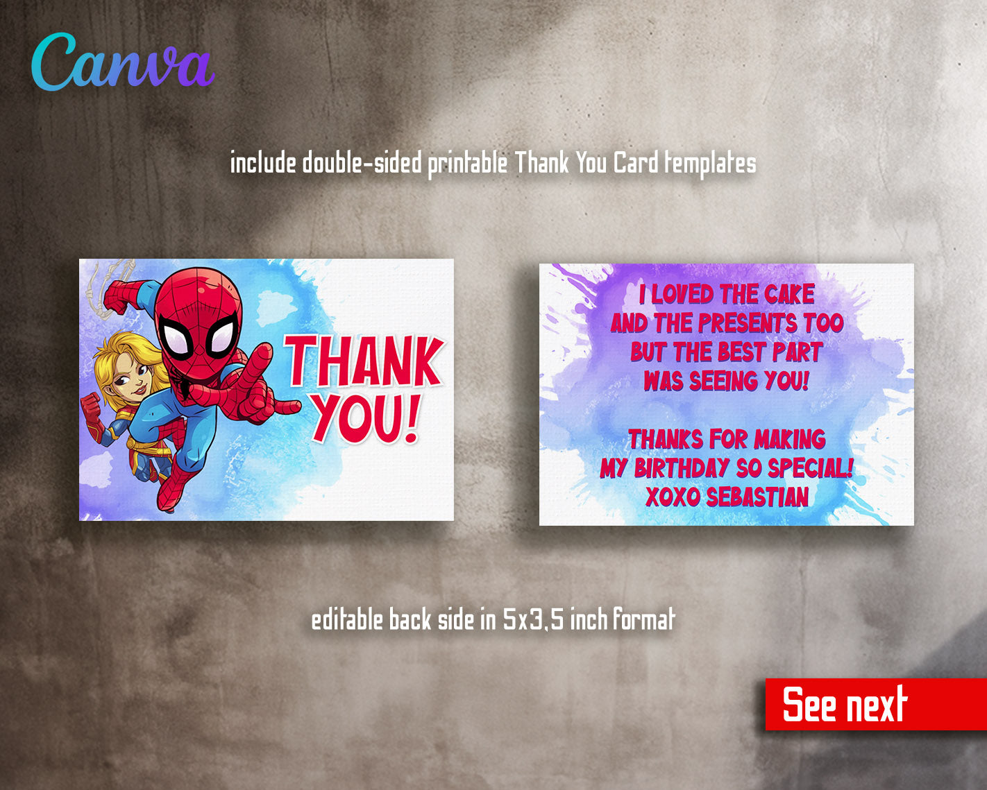 Avengers Marvel Superhero customizable invitation template | Share or Print | boy | NC135