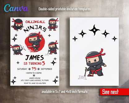 Ninja Kidz TV customizable invitation template | Share or Print |  | CF147