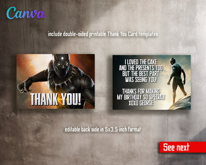 Black Panther Superhero Marvel customizable invitation template | Share or Print | boy | BU951