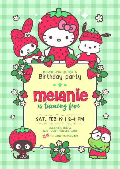 Hello Kitty Sanrio customizable invitation template | Share or Print | | NI476