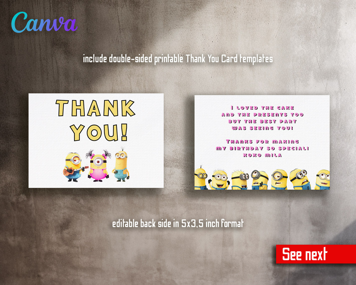 Minions Despicable Me customizable invitation template | Share or Print | | AT693