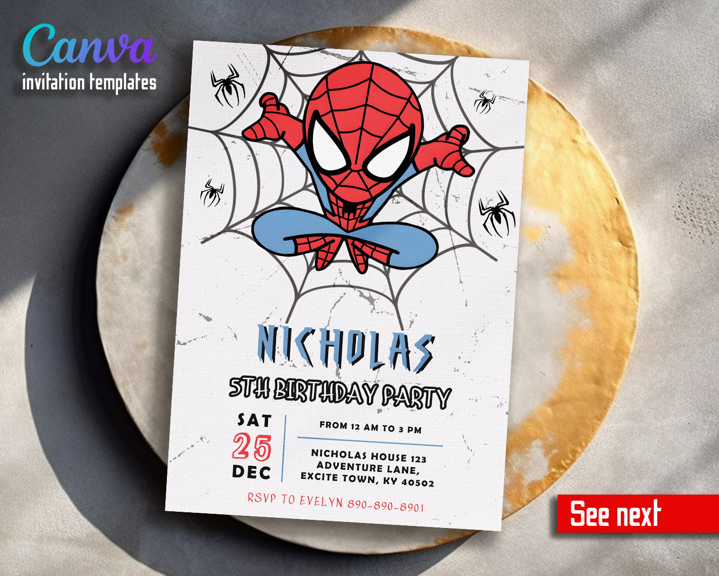 Spidey and His Amazing Friends customizable invitation template | Share or Print | boy | PS543