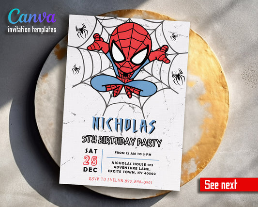 Spidey and His Amazing Friends customizable invitation template | Share or Print | boy | PS543