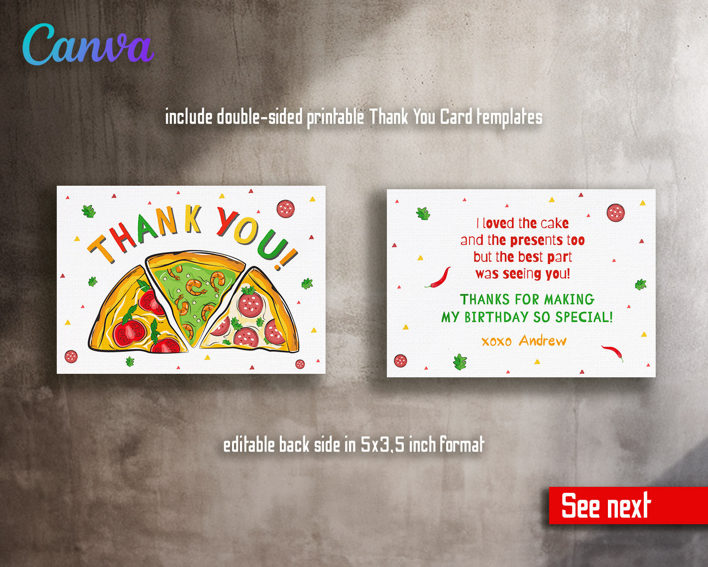 Pizza Party customizable invitation template | Share or Print |  | FA174