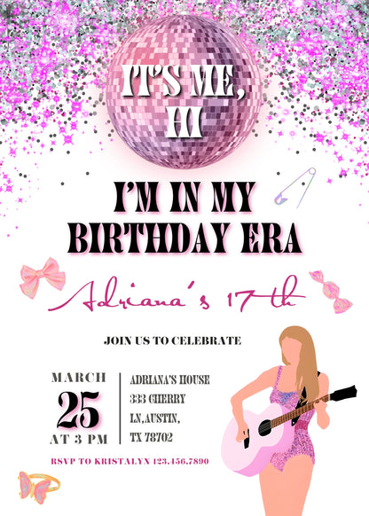 Taylor Swift Eras Tour  customizable invitation template | Share or Print | girl | GK823