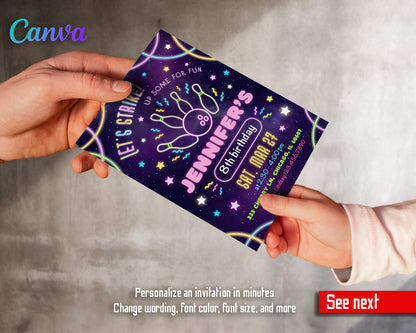 Bowling Strike Up customizable invitation template | Share or Print |  | AC072