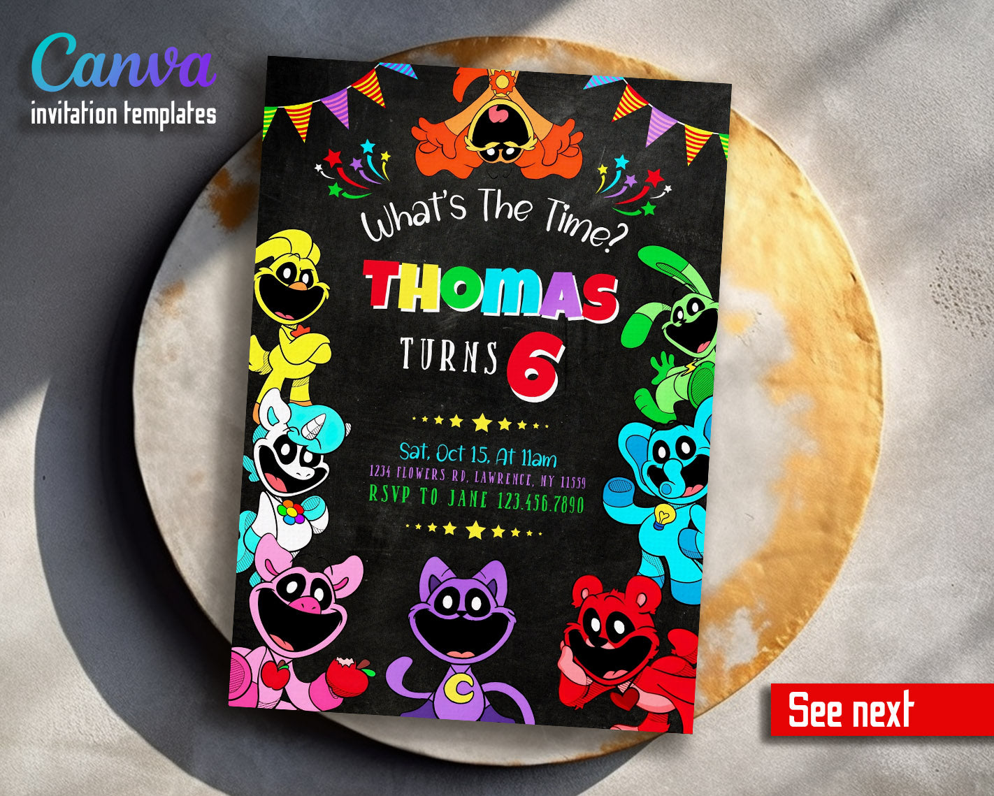 Smiling Critters customizable invitation template | Share or Print |  | DV741