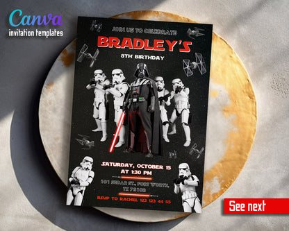 Star Wars Darth Vader  customizable invitation template | Share or Print | boy | IF094