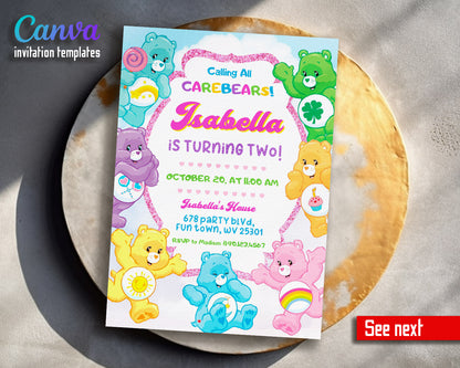 Care Bears  customizable invitation template | Share or Print |  | WY519