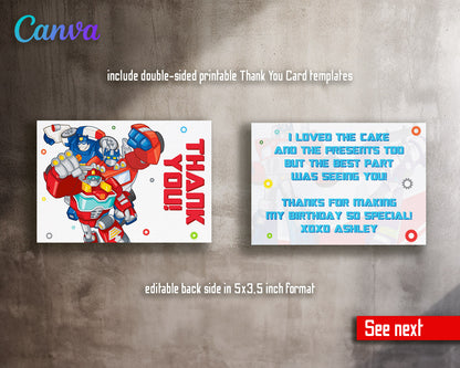 Transformers Rescue Bots customizable invitation template | Share or Print | boy | QM122