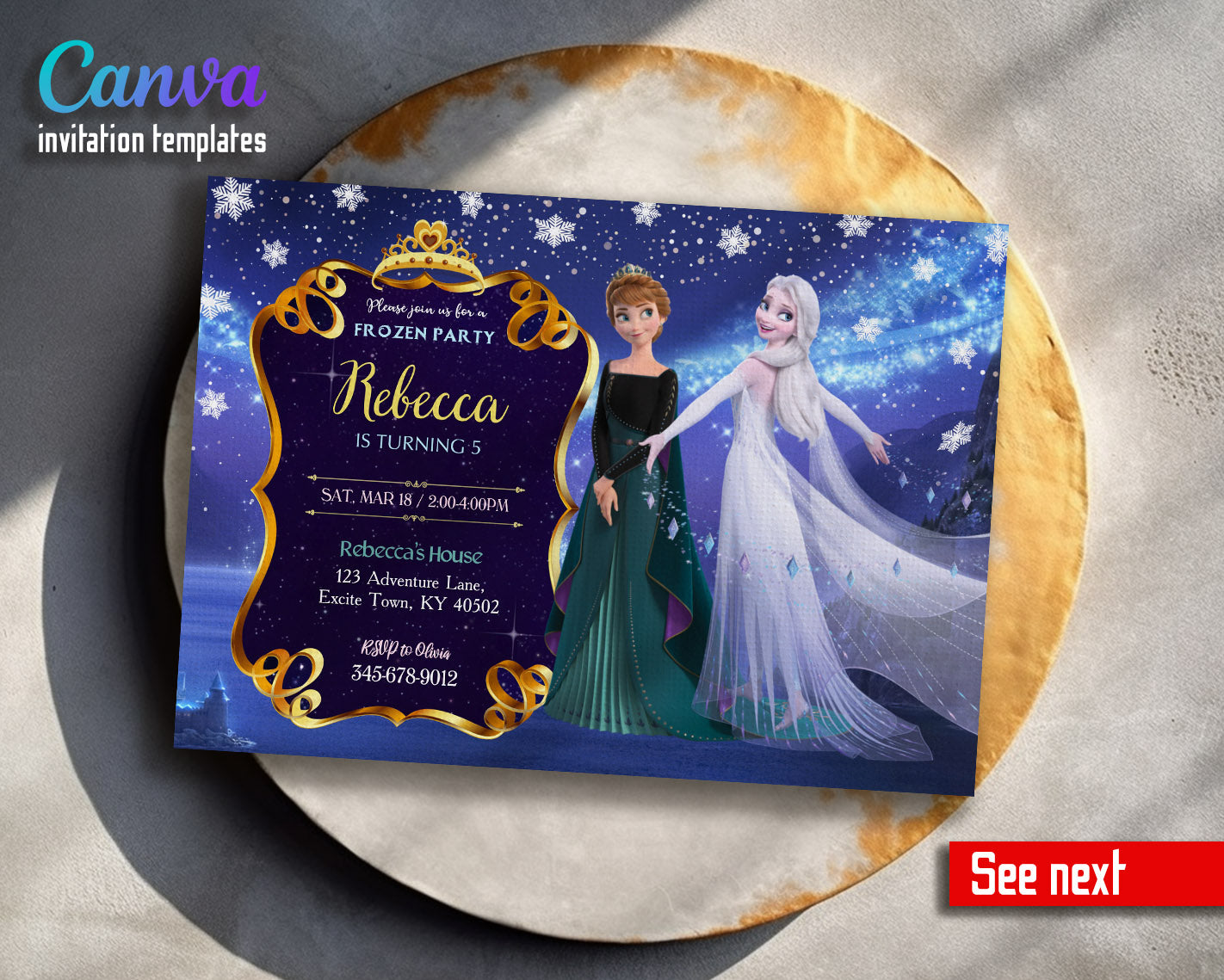 Frozen Elsa  customizable invitation template | Share or Print | girl | LO546