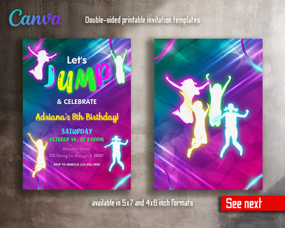 Trampoline Jump Party  customizable invitation template | Share or Print |  | ST548