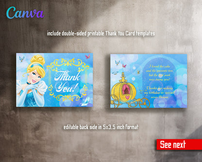 Cinderella Princess customizable invitation template | Share or Print | girl | ZW636