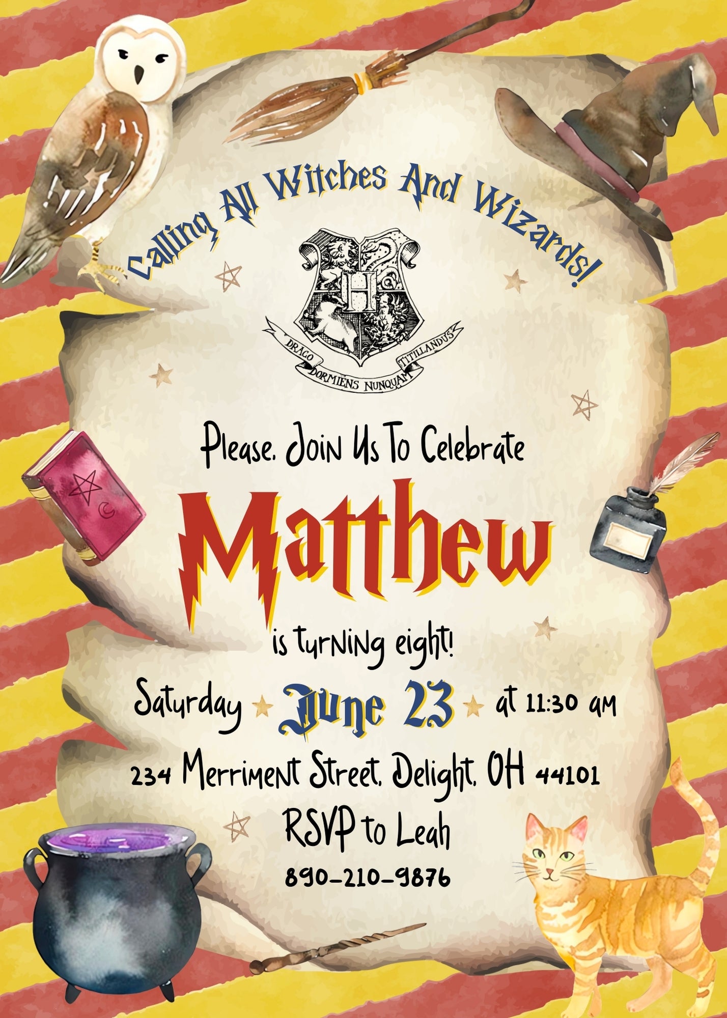 Harry Potter  customizable invitation template | Share or Print |  | GX787