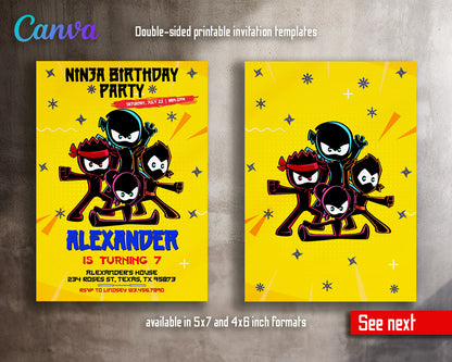 Ninja Kidz TV customizable invitation template | Share or Print |  | LM081