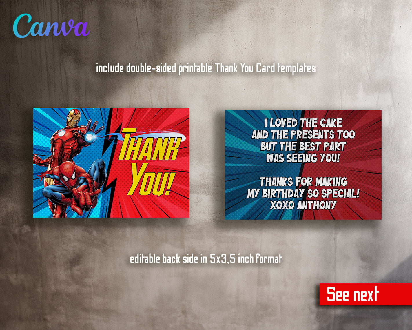 Avengers Marvel Superhero customizable invitation template | Share or Print | boy | WS356