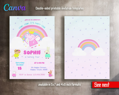 Peppa Pig customizable invitation template | Share or Print | girl | OL529