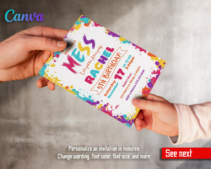 Art Dress For A Mess customizable invitation template | Share or Print | girl | CC081