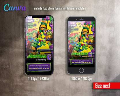 Teenage Mutant Ninja Turtles  customizable invitation template | Share or Print | boy | TG725