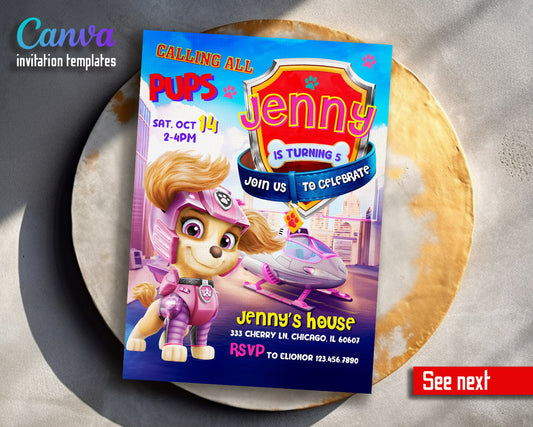 PAW Patrol customizable invitation template | Share or Print | | CF222