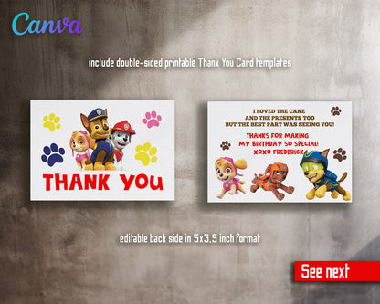 PAW Patrol customizable invitation template | Share or Print | | SK573