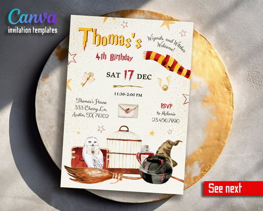 Harry Potter  customizable invitation template | Share or Print |  | SS855