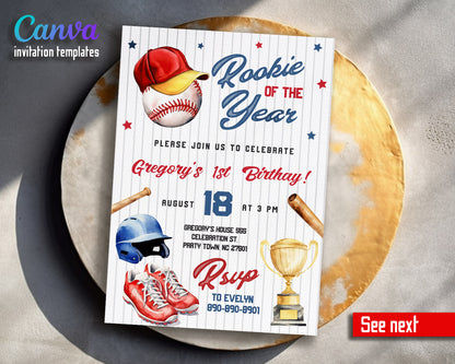 Baseball MLB Sport customizable invitation template | Share or Print | boy | CX705