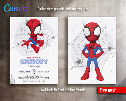 Spidey and His Amazing Friends customizable invitation template | Share or Print | boy | OT926