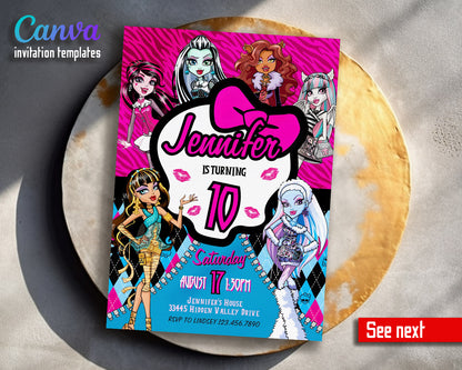 Monster High  customizable invitation template | Share or Print | girl | OE970