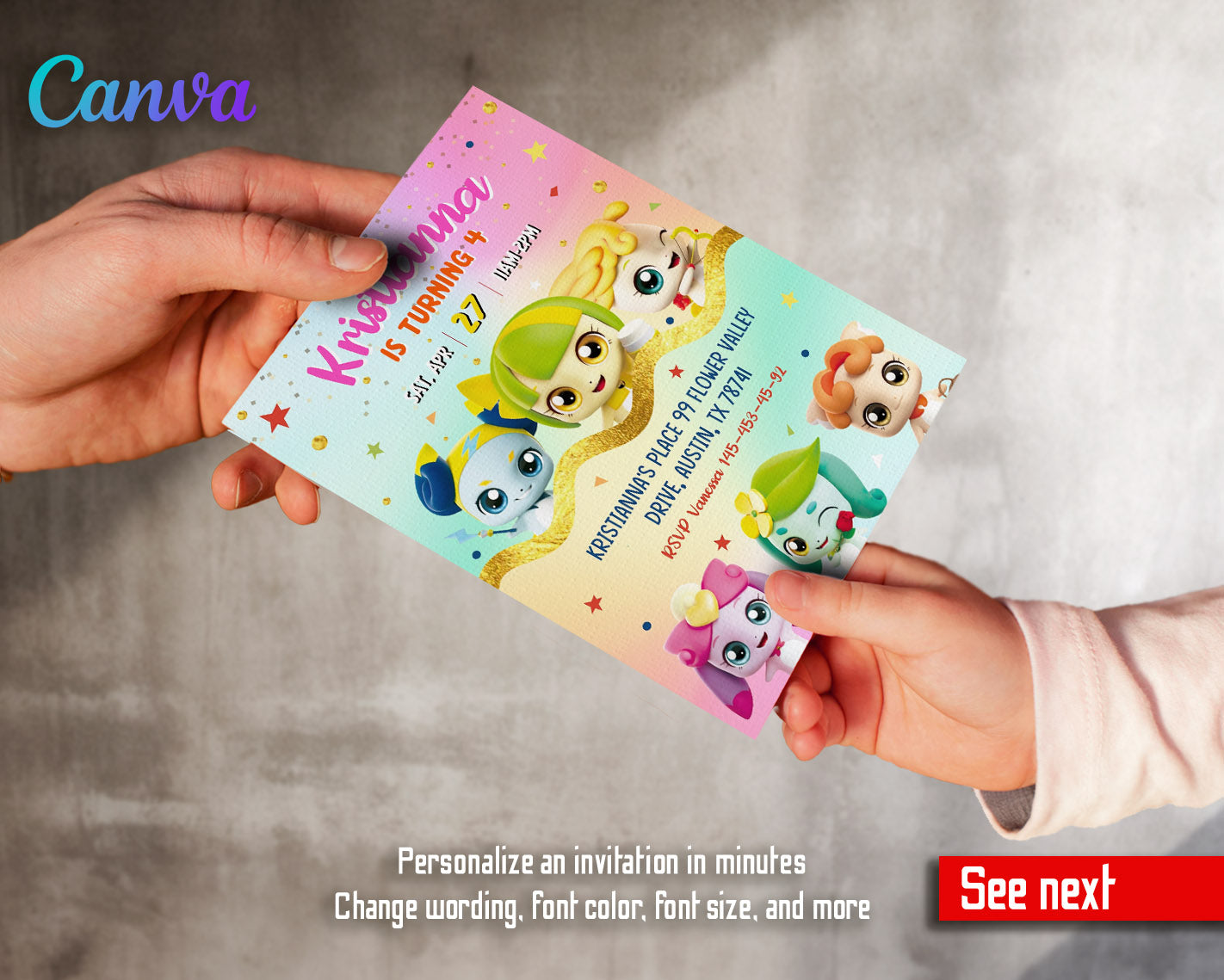 Catch Teenieping customizable invitation template | Share or Print | girl | YV462