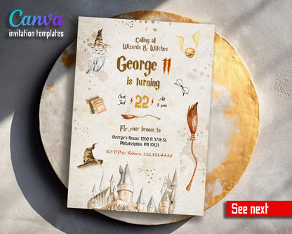 Harry Potter  customizable invitation template | Share or Print |  | XY396