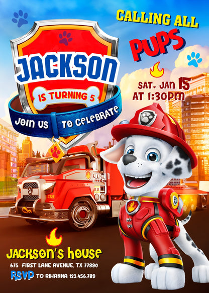 PAW Patrol customizable invitation template | Share or Print | | AG768