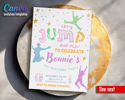 Trampoline Jump Party  customizable invitation template | Share or Print |  | LQ115