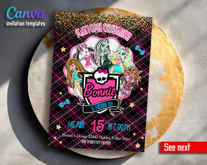 Monster High  customizable invitation template | Share or Print | girl | RX844