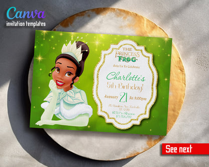 Tiana Frog Princess  customizable invitation template | Share or Print | girl | CY011