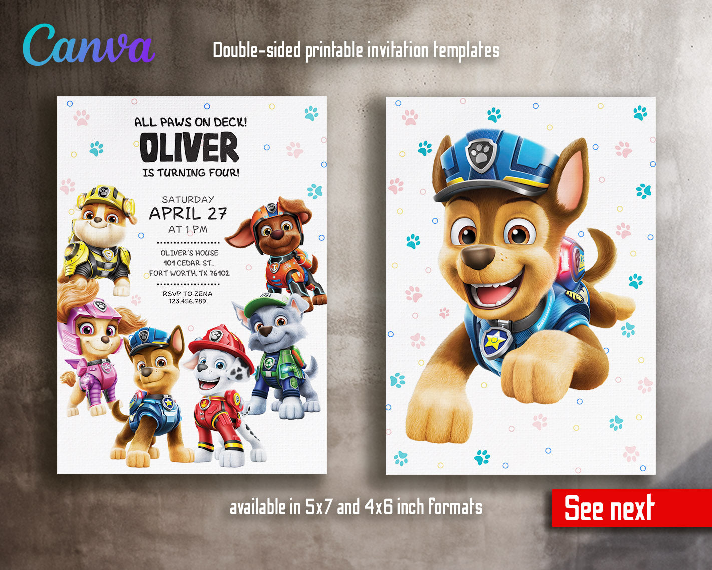 PAW Patrol customizable invitation template | Share or Print | | NU783