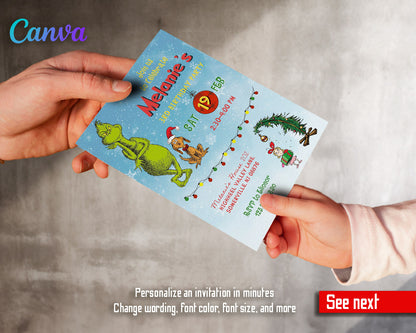 The Grinch  Merry Grinchmas customizable invitation template | Share or Print |  | DD707