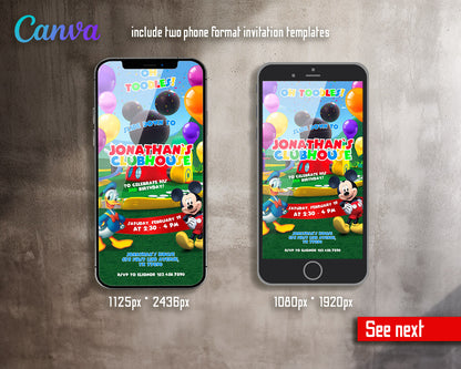 Mickey Mouse and Friends customizable invitation template | Share or Print |  | VX113