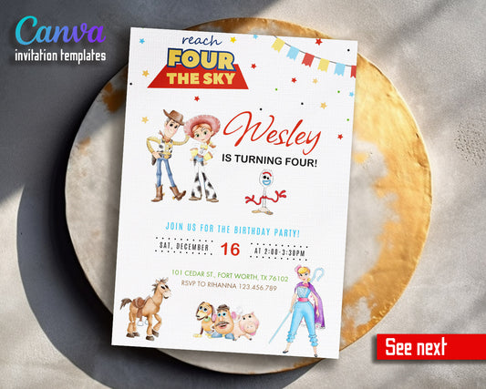 Toy Story Woody  customizable invitation template | Share or Print |  | UM215