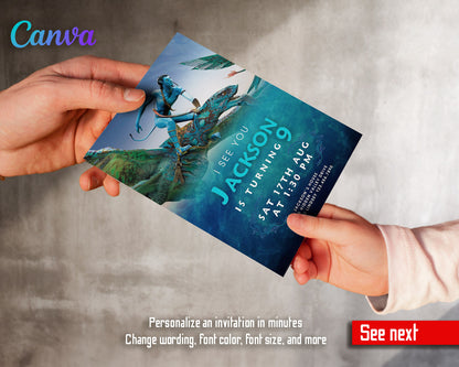 Avatar The Way of Water customizable invitation template | Share or Print |  | NL429