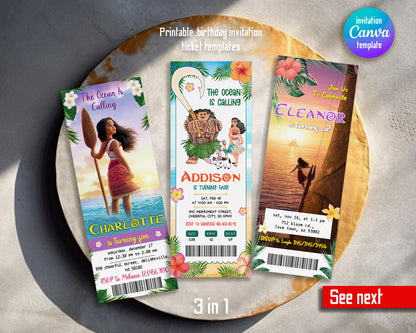 Moana Princess customizable invitation template | Share or Print | girl | BU633