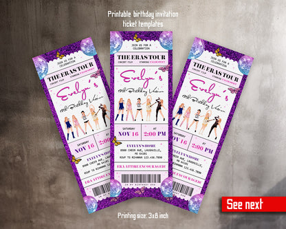 Taylor Swift Eras Tour Ticket customizable invitation template | Share or Print | girl | UM188