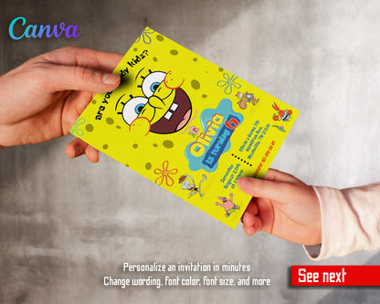 SpongeBob SquarePant customizable invitation template | Share or Print |  | FP128