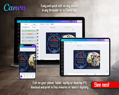 The Nightmare Before Christmas Halloween customizable invitation template | Share or Print |  | AI550