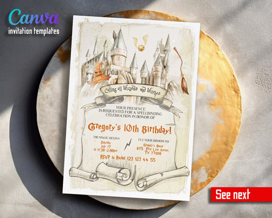 Harry Potter  customizable invitation template | Share or Print |  | GF552