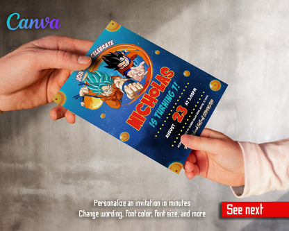 Dragon Ball Z Anime  customizable invitation template | Share or Print | boy | YS332