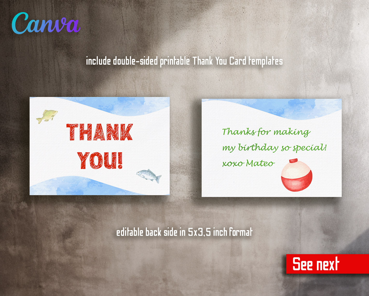 Fishing 1st O-Fish-Ally customizable invitation template | Share or Print |  | TV926