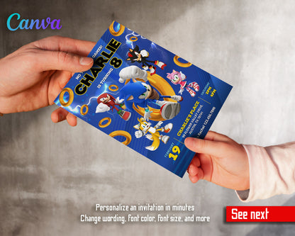 Sonic the Hedgehog customizable invitation template | Share or Print |  | HK582