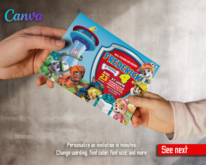 PAW Patrol customizable invitation template | Share or Print | | SK573